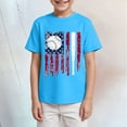 thumbnail image 2 of Gubotare Toddler 4th of July Outfit Boy Toddler Boys' Short Sleeve Tees Cotton Casual Graphic Crewneck Summer Top Clothes T-Shirts (Sky Blue,Size 2-3 Years), 2 of 4