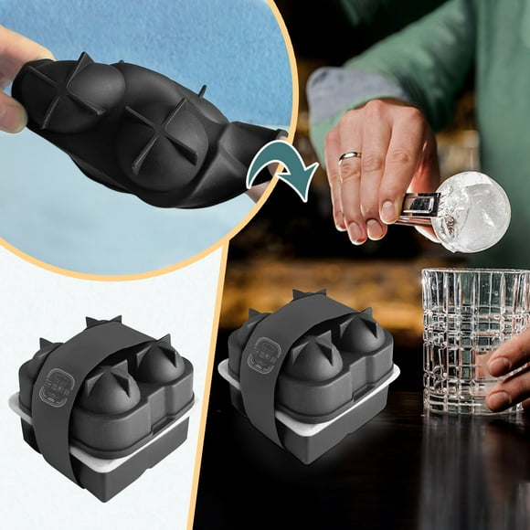 Iumwxz Ice Cube Tray 4 Even Ice Tray Set Round Ice Three-Dimensional Ice Tray Storage Cooler Ice Maker Ice Mold Colorful Silica Gel 50% Off Clear