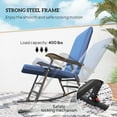 thumbnail image 3 of Outsunny Outdoor Rocking Chairs Set of 2, Folding Rocking Chair Set with 400 lbs. Capacity, Wide Seat, Padded High Back for Patio, Porch, Dark Blue, 3 of 9