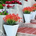 thumbnail image 3 of 12 Bundles Artificial Flowers Outdoor UV Resistant Fake Flowers No Fade Faux Plants Garden Porch Window Box Decorating (Deep Red), 3 of 5