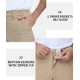 thumbnail image 3 of Lavenicole Men's Golf Work Pants 30" 32" Classic Fit Stretch Flat Front Casual Dress Pants with Pockets Khaki, 3 of 6