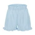 thumbnail image 5 of HOWPAY Women's Shorts Baggy Striped Relaxed Fit High Waisted Elastic Pull on Wide Leg Pants Casual Summer Athletic Sports Sweat Shorts Blue M, 5 of 6