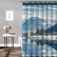 thumbnail image 2 of Fenyluxe Mountain Village Snow Pretty Shower Curtain Bathroom Decor Polyester Fiber Chic Modern Style Washable Shower Curtain with Hooks 69x72, 2 of 7