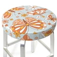 thumbnail image 3 of Balery Retro Floral Butterfly Velvet Round Bar Chair Cushion Cover Adjustable, Protects From Scratches And Stains, Soft & Washable Ideal For Wooden And Metal Stools - 13 Inch, 3 of 7
