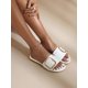 thumbnail image 3 of Women Apricot Buckle Detail Flat Slide Sandals, Fashionable Open Toe Mules For Daily, 3 of 4
