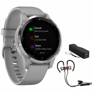 Garmin Vivoactive 5 Health and Fitness GPS Smartwatch, 1.2 in AMOLED  Display, Up to 11 Days of Battery, Metallic Navy Aluminum Bezel with Navy  Cas with Wearable4U Black EarBuds Bundle 