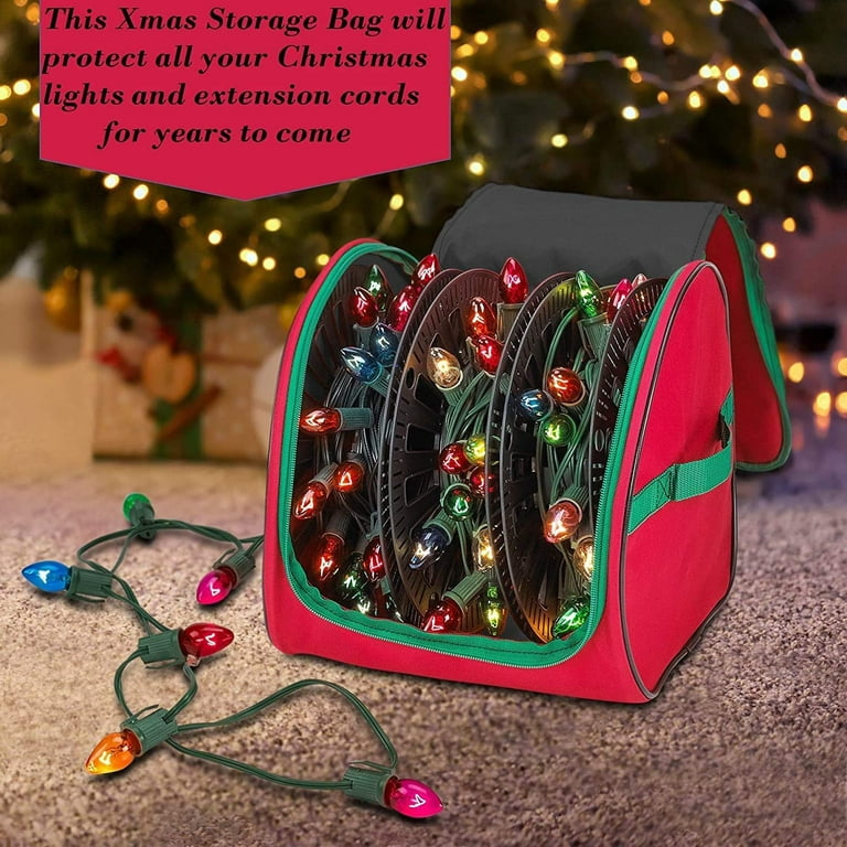 Hold N Storage Christmas Light Storage Reels - Decoration Organizer Bag with Reinforced Handles
