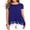 Royal Blue, variant on JWD Women's Tops Short Sleeve Lace Trim O-Neck A Line Tunic Blouse Black-Large