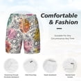 thumbnail image 6 of Picia Skull and Flowers pattern Mens Swim Trunks with Compression Liner Stretch Beach Shorts Quick Dry with Zipper Pockets No-Chafing Board Shorts-XX-Large, 6 of 9