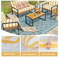 thumbnail image 4 of Outdoor Deep Seat Patio Cushion Set, 24x24x4.3 in, Waterproof Fade-Resistant Patio Furniture Cushions with Backrest, Removable Covers（Yellow white）, 4 of 6