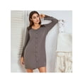 thumbnail image 2 of Women Sleepwear Lace Comfy Sleep Gowns Pleated V Neck Nightshirt S-2XL, 2 of 10