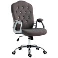 thumbnail image 2 of Vinsetto Chaise de Bureau à Domicile, Chaise d'Ordinateur en Velours, Chaise de Bureau Capitonnée avec Roues Pivotantes, Hauteur Réglable, et Fonction d'Inclinaison, Gris Foncé, 2 of 4