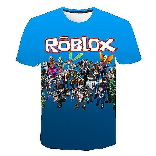 Roblox Boys Short Sleeve T-shirt Summer 3d Printed Tee Tops Kids Comfy  Anime Gifts