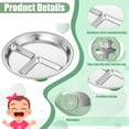 thumbnail image 4 of AOWOO 2-Pack Stainless Steel Baby Plates with Suction, 8.26” Divided Toddler Plate, BPA-Free Stainless Steel Kids Plates for Dishwasher Safe, Non-Slip Silicone Base, Detachable Design (Blue, Green), 4 of 8