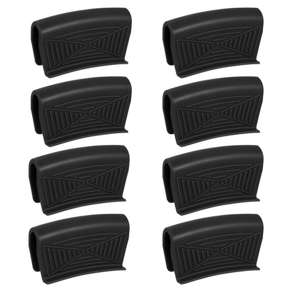 8pcs Silicone Assist Hot Pan Handle Holder Hot Skillet Handle Covers for Frying Pan Black