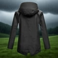 thumbnail image 4 of RYRJJ Rain Jacket for Women Lightweight Long Hooded Raincoat Waterproof Outdoor Travel Hiking Windbreaker Trench Coats(Black,M), 4 of 8