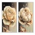 thumbnail image 2 of Designart "Blossoming Beige Rose I" Rose Framed Wall Art Set Of 2 - Beige Floral Framed Canvas Set For Living Room Decor, 2 of 7