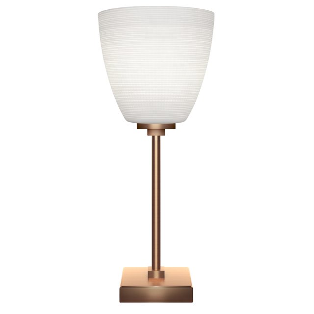 Lámpara de mesa Luna Accent en acabado New Age de latón con vidrio de matriz blanco de 8 "