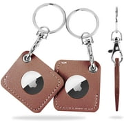 Joyozy PU Leather Cover Airtags Finder, 2-Pack Cover Air Tag Keychain 2021