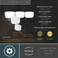 thumbnail image 4 of White Integrated LED Motion Sensor Dusk to Dawn 3-Head Outdoor Security Flood Light - 240 Degree - 85 Ft., 4 of 14