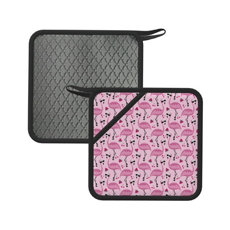 

Sikiie Cute Watermelon Flamingo Pot Holders Kitchen Insulation Mats Heat Resistant Pot-Holder Oven Anti-Scald Pads for Cooking Baking 7.1*7.1inch