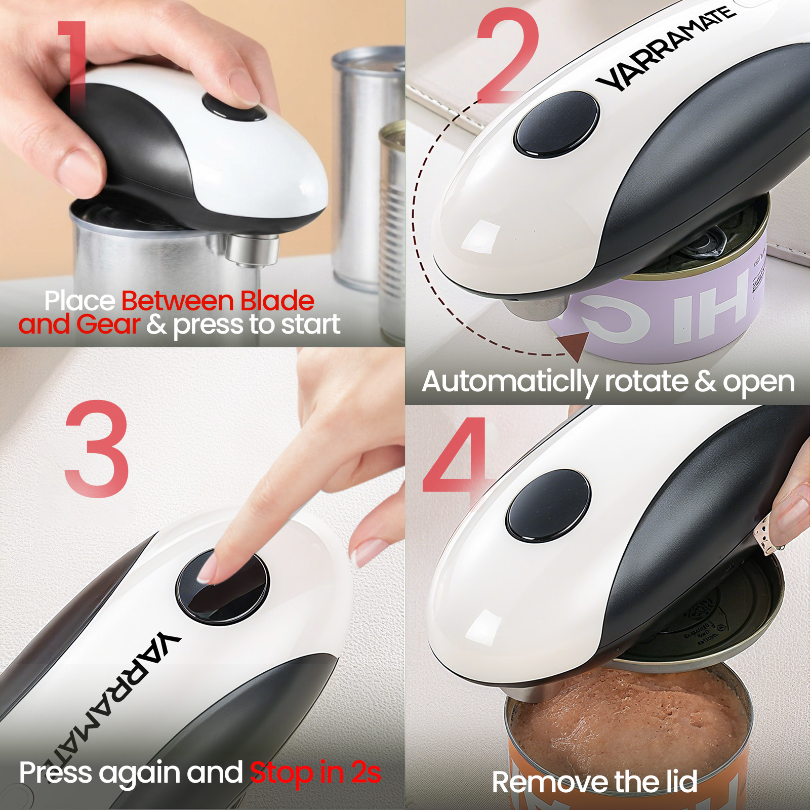 YARRAMATE Electric Can Opener, Rechargeable, One-Touch photo 3