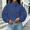 thumbnail image 5 of LUVDA Polka Dot Jacket for Women Long Sleeve Stand Collar Zip Up Casual for Winter, 5 of 8