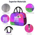 thumbnail image 4 of Purple and Pink Checkered Pattern Insulated Leakproof Lunch Box for Work, Lunch Bag for Women Men, Loncheras Para Mujer for Beach Travel Picnic Camping, 4 of 6
