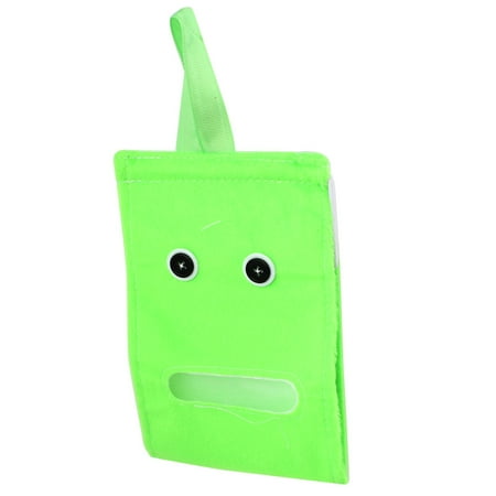 Unique Bargains House Button Accent Plush Paper Facial Tissue Napkin Dispenser Holder Green