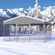Gotland Large Outdoor Dog Kennel Heavy Duty Cage Fence with Waterproof Roof Cover and Sturdy Galvanized Metal Frame,Double Safety Locks