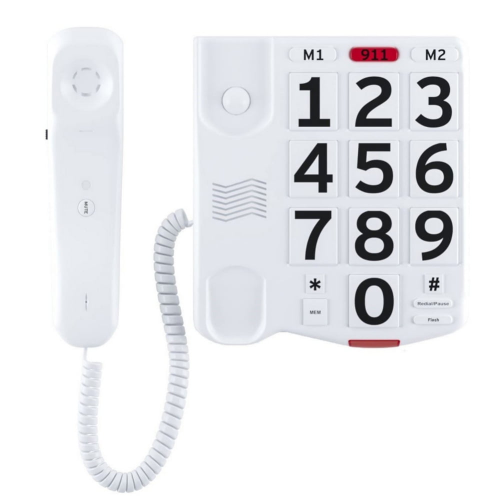 AT&T CL2909 WHITE Single Line Telephone 12' White Handset Cord #WH1 