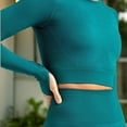 thumbnail image 5 of Women's Long Sleeved Seamless Fitness Yoga Top- Medium, Dark Green, 5 of 6