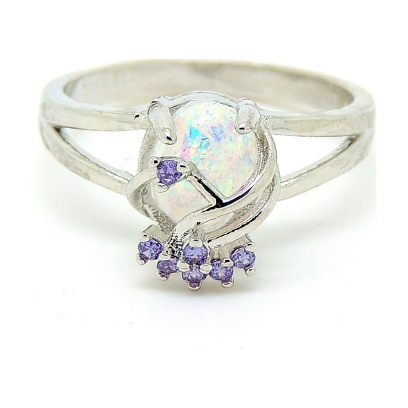 Adlai Simulated Fire Opal Ring Women Purple Cubic Zirconia Ginger Lyne Collection