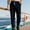 Black(New), variant on Men's Fashion Solid Color Jacquard Elastic Waist Drawstring Casual Comfortable Cuffed Pants with Pockets
