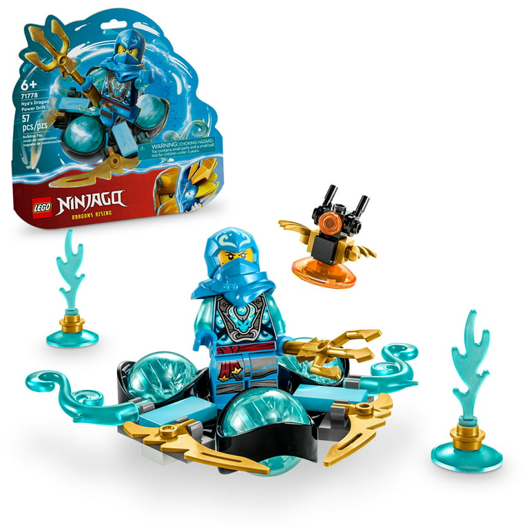 LEGO NINJAGO Nya's Dragon Power Spinjitzu Drift 71778 Blue Creative Building Toy Set with Nya Minifigure, Gift Idea for 6 year old Boy and Girl Ninja Fans who Love Spinning Action