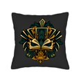 thumbnail image 4 of Set of 2 18x18in Throw Pillow Covers - Art Nouveau Floral & Geometric Design Vibrant Colors on Dark Background Perfect for Couch & Bed, 4 of 8