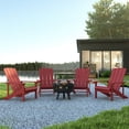 thumbnail image 2 of Flash Furniture Charlestown 5 Pcs Iron Wood Burning Fire Pit Set With Adirondack Chairs, Red, 2 of 12