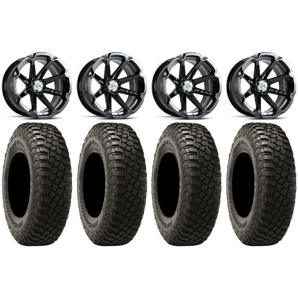 MSA Black Diesel 14" UTV Wheels 28" BFG KM3 Tires Polaris RZR XP 1000