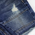thumbnail image 3 of KIDSCOOL SPACE Baby Girls Boys Jeans Shorts,Ripped Frayed Raw Hem Cute Summer Denim Pants,Blue,2-3 Years, 3 of 5