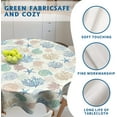 thumbnail image 3 of Nautical Coastal Round Tablecloth 60 Inch Summer Starfish Seashells Circle Table Cloth Ocean Coral Stain Resistant Table Cover for Kitchen Dining Picnic Parties Weddings Indoor Outdoor Decor, 3 of 6