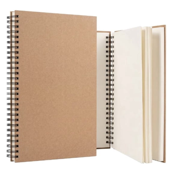2 Pack Sketchbook 10.2x6.3 in, Spiral Sketch Book with 160gsm Thick Paper