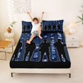 thumbnail image 3 of Manfei Retro Camo US Flag Bed Sheets, Patriotic Soldier Silhouette Full Size Sheets, Blue Camo, Navy Reversible 4-Piece (1 Flat Sheet, 1 Fitted Sheet and 2 Pillowcases), 3 of 6
