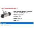 thumbnail image 2 of Rear Left Wheel Cylinder - Compatible with 2000 - 2005 Toyota Echo 2001 2002 2003 2004, 2 of 2