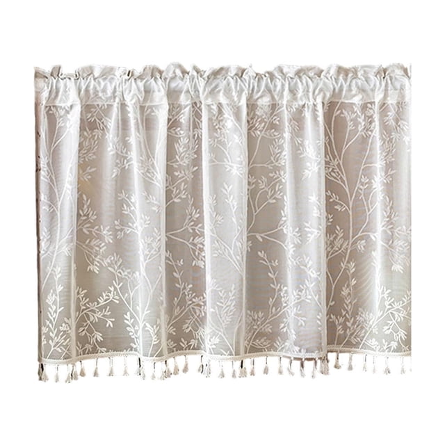 EGNMCR Home Decor Romantic Printed CurtainKitchen Curtain Cute Spring And Summer Bright And Colorful Kitchen Decoration Short Translucent Retros Coffee Shop Curtain 100x60cm Polyester curtains