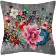 thumbnail image 4 of Set of 4 Vivid Flowers Themed Throw Pillow Cover Decorative Spring Summer Cushion Cover 18 X 18 Inches Home Decoration, 4 of 4