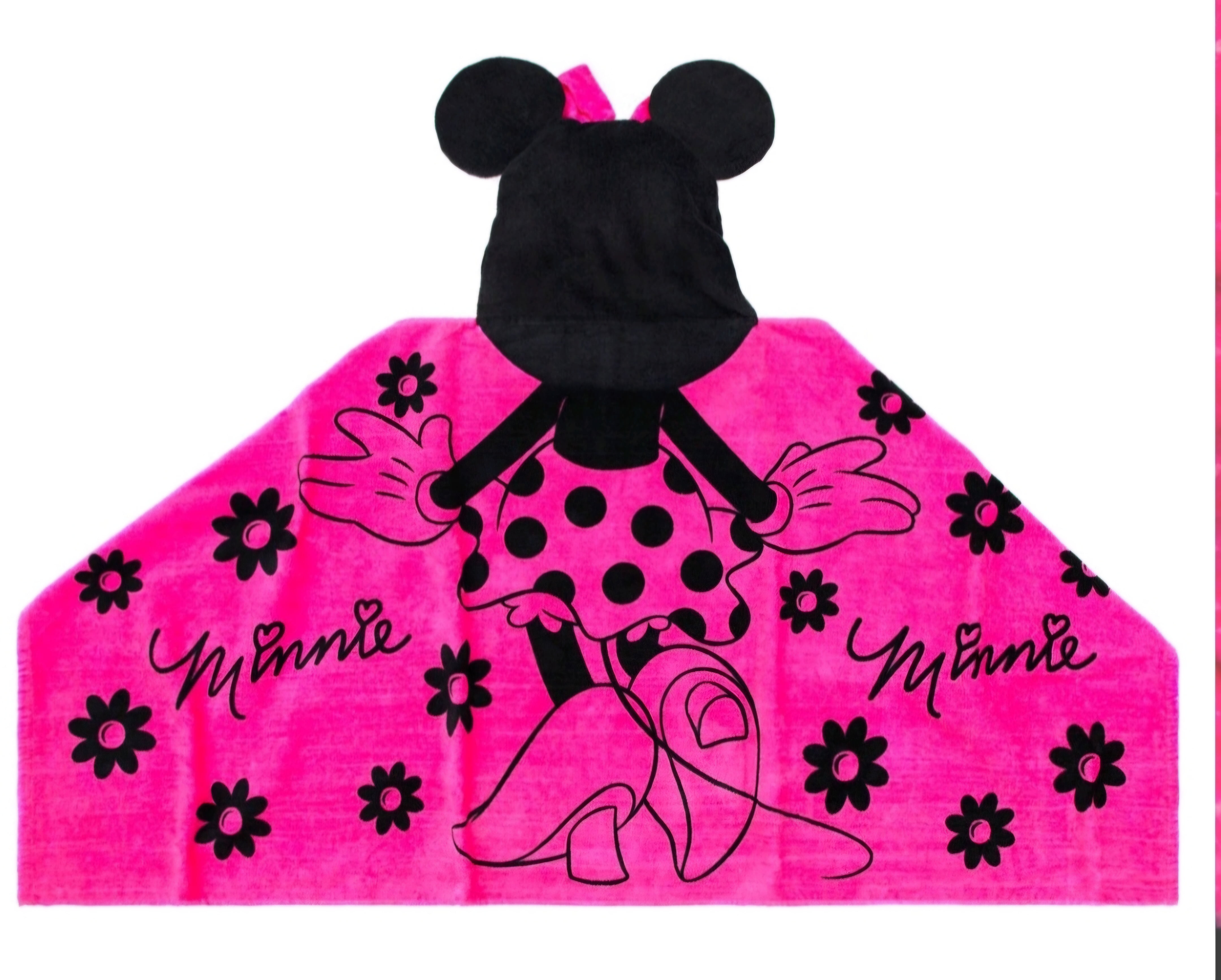 Minnie Mouse Kids Cotton Hooded Towel Wrap Bath Beach 51" x 22"