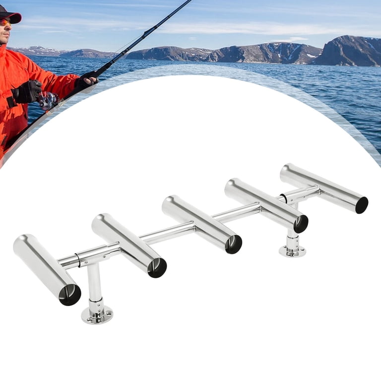 DasMarine 5-Tube Fishing Rod Holder – Stainless Steel Rack For Boat, Yacht, Or Truck