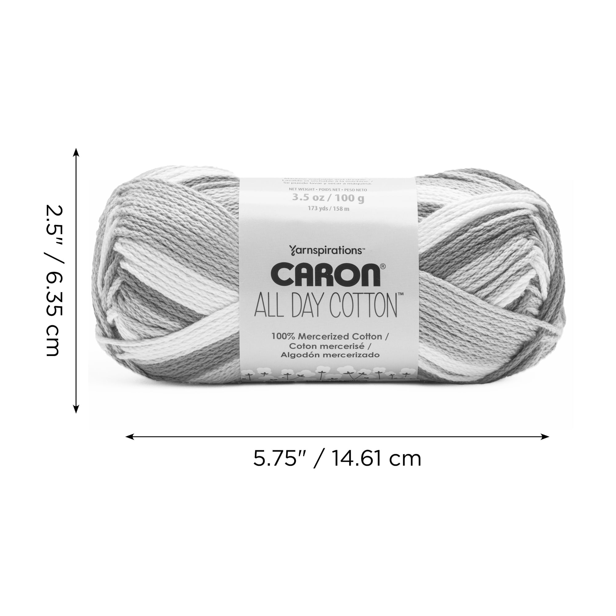 Caron® All Day Cotton™ #4 Moyen Coton Fil, 3.5oz/100g 173 Yards