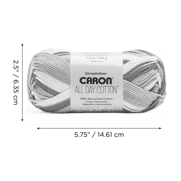 Caron® All Day Cotton™ #4 Worsted (Medium) Cotton Yarn, 3.5oz/100g