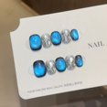 thumbnail image 4 of [Miguang] Glass beads cat's eye ins wind pure hand-worn nail advanced whitening nail patch nail wholesale, 4 of 8